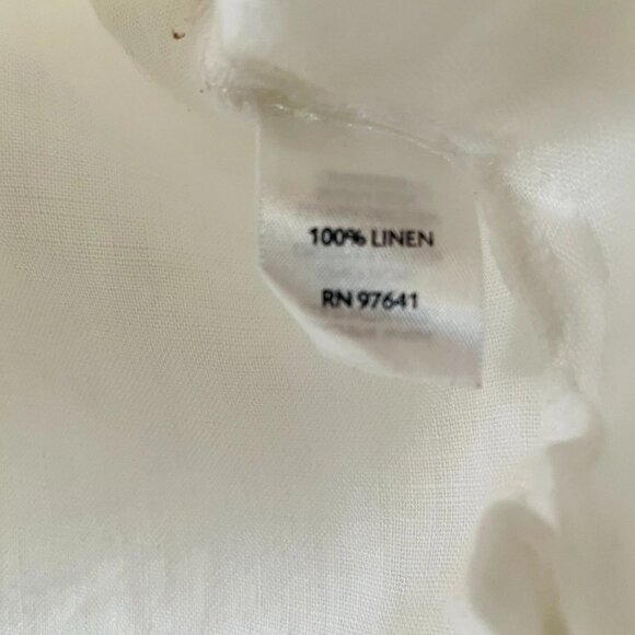 J. Jill Womens White Long Sleeve Lightweight Linen Button Up Shirt Size Large - Picture 4 of 11